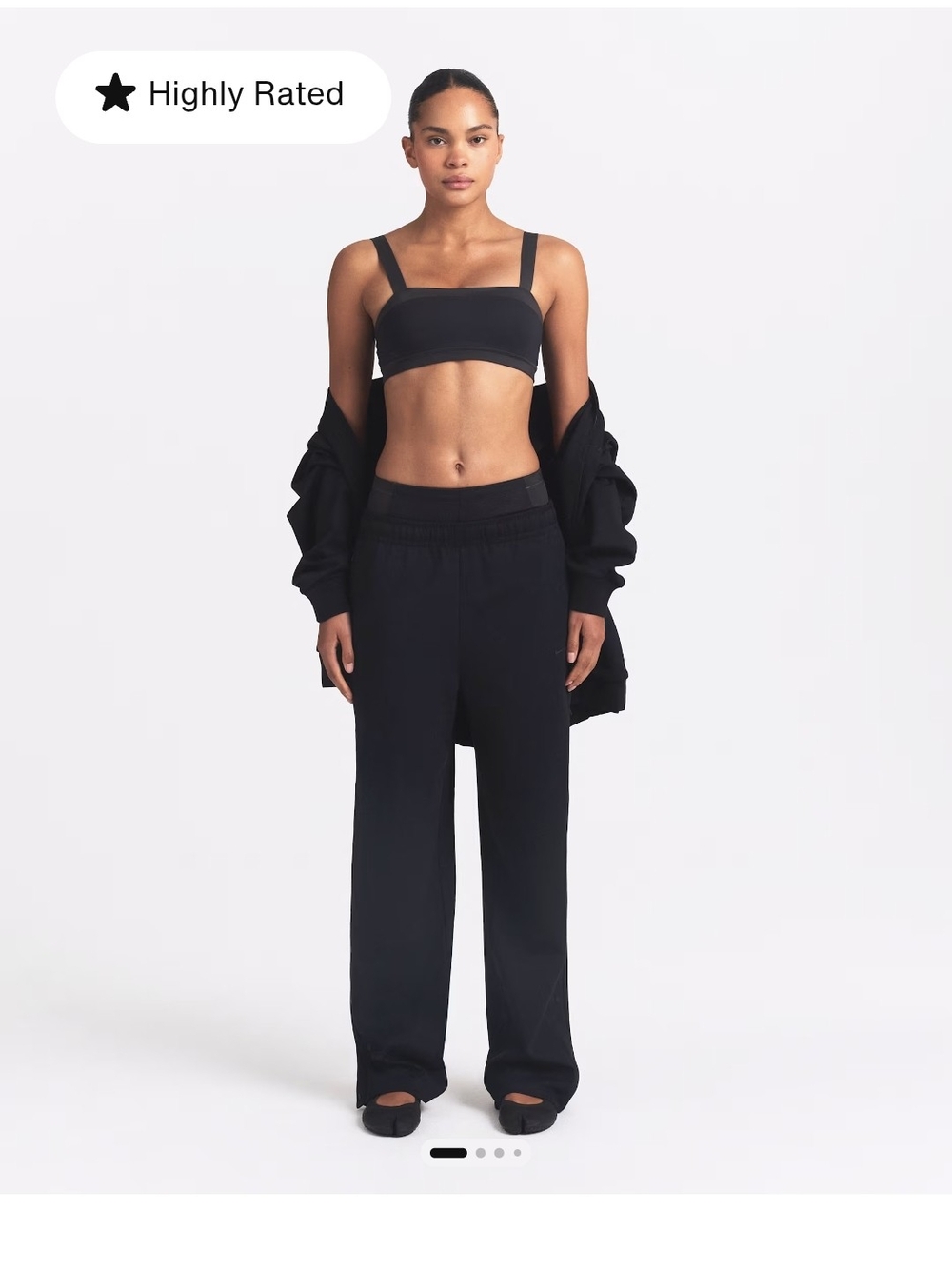 SKIMS Black Snap Button Pants